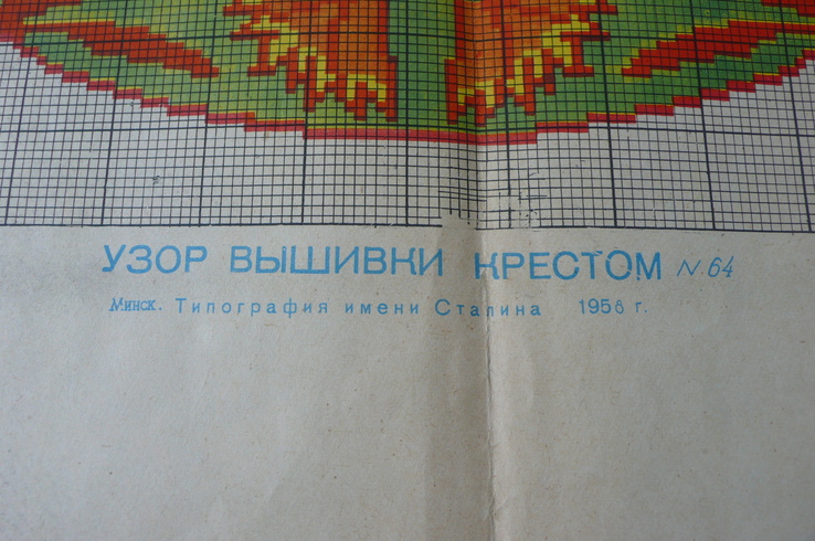 Схема для вышивания крестом (гобеленовым швом), 1956 г. N7, фото №3