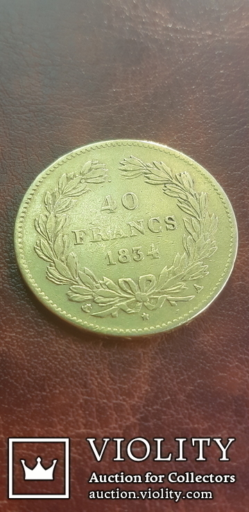 Золото 40 франков 1834 г. Франция, фото №9