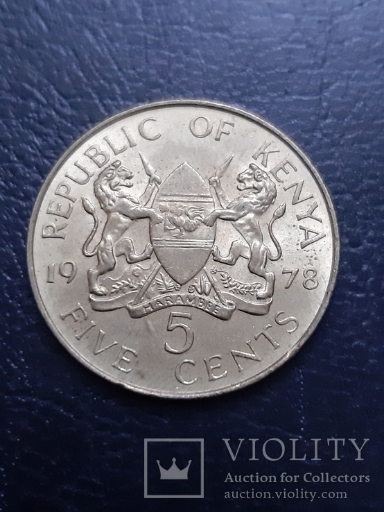 Кения 5 цент 1978, фото №3
