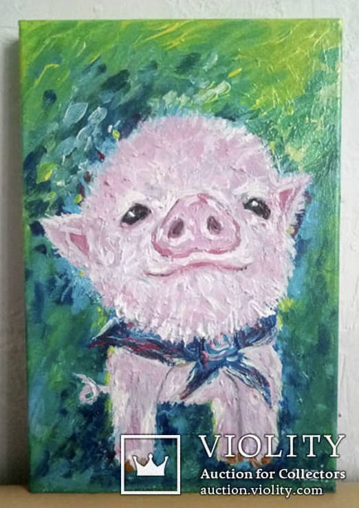 "MINI PIG" ХОЛСТ 20*30, фото №2