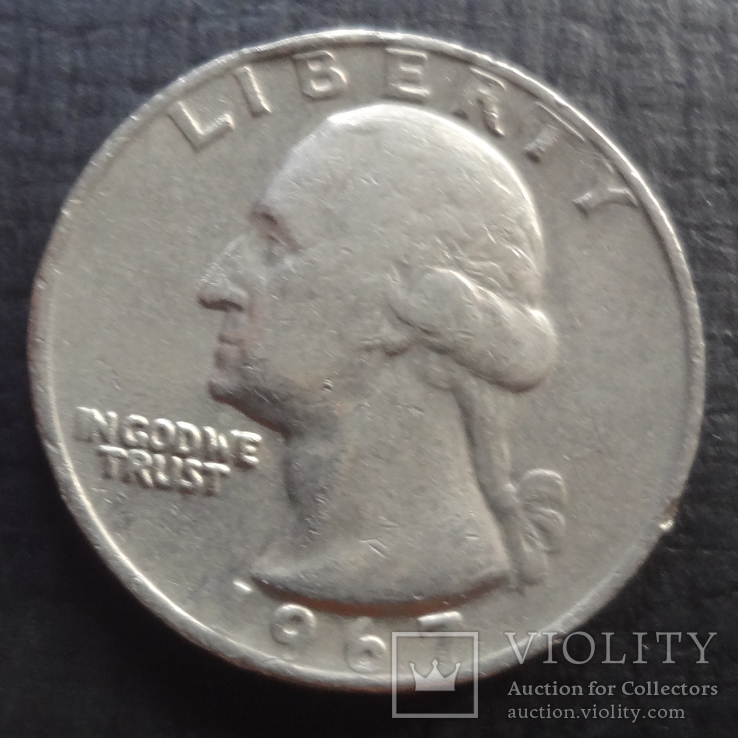 25 центов  1967  США    ($4.4.48)~, фото №2