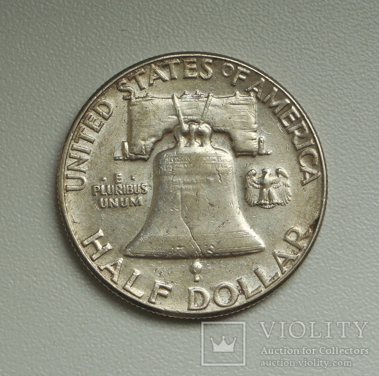 США 1/2 доллара 1963 г. серебро (без метки монетного двора), фото №3