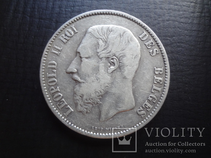 5 франков  1870  Бельгия серебро  ($4.8.12)~, фото №3