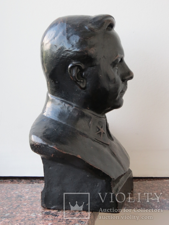 Бюст Ворошилова, Гжель. Скульптура, керамика, фото №6