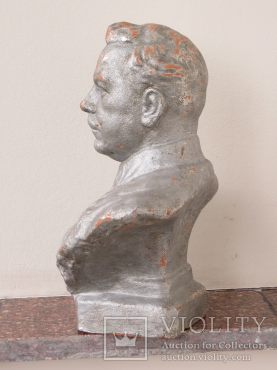Советский бюст Ворошилова, Гжель. Скульптура, фото №3