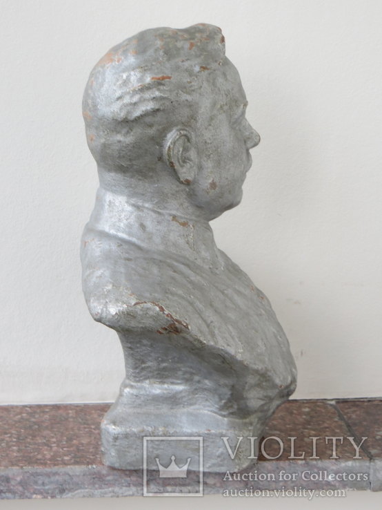 Советский бюст Ворошилова, Гжель. Скульптура, фото №5