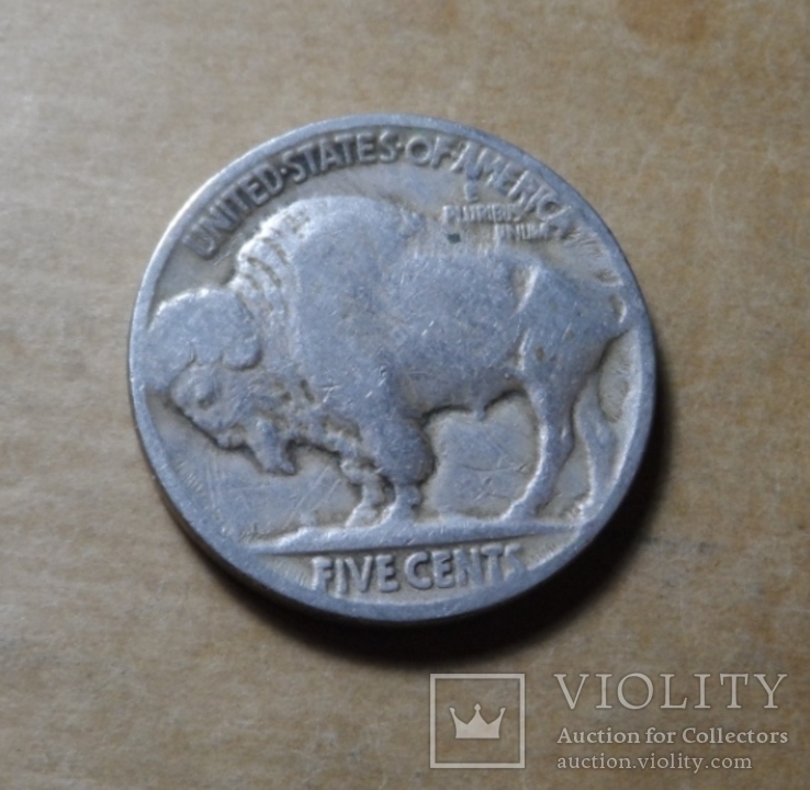 США 1927 год монета 5 центов Америка индеец буффало бизон, фото №2