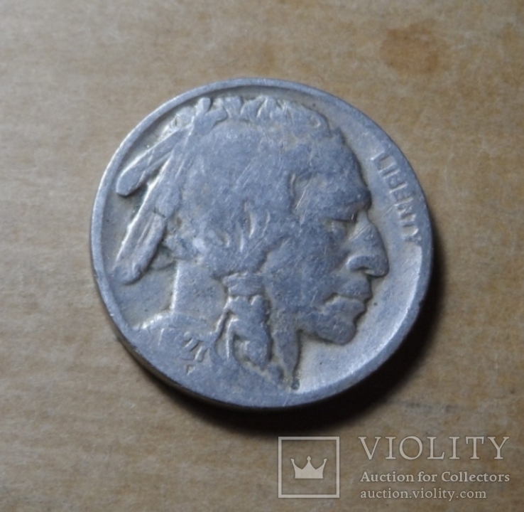 США 1927 год монета 5 центов Америка индеец буффало бизон, фото №3