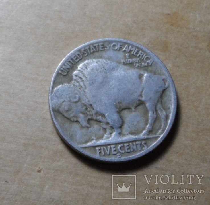 США 1936 D год монета 5 центов Америка индеец буффало бизон