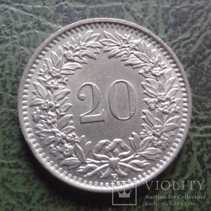 20 раппенов  1962  Швейцария    ($1.2.6) ~, фото №3