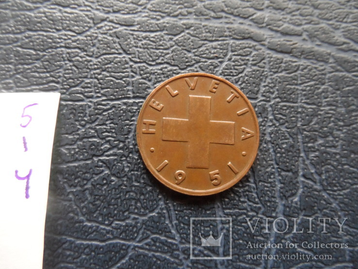 2 раппена  1951   Швейцария    ($5.1.4)~, фото №4