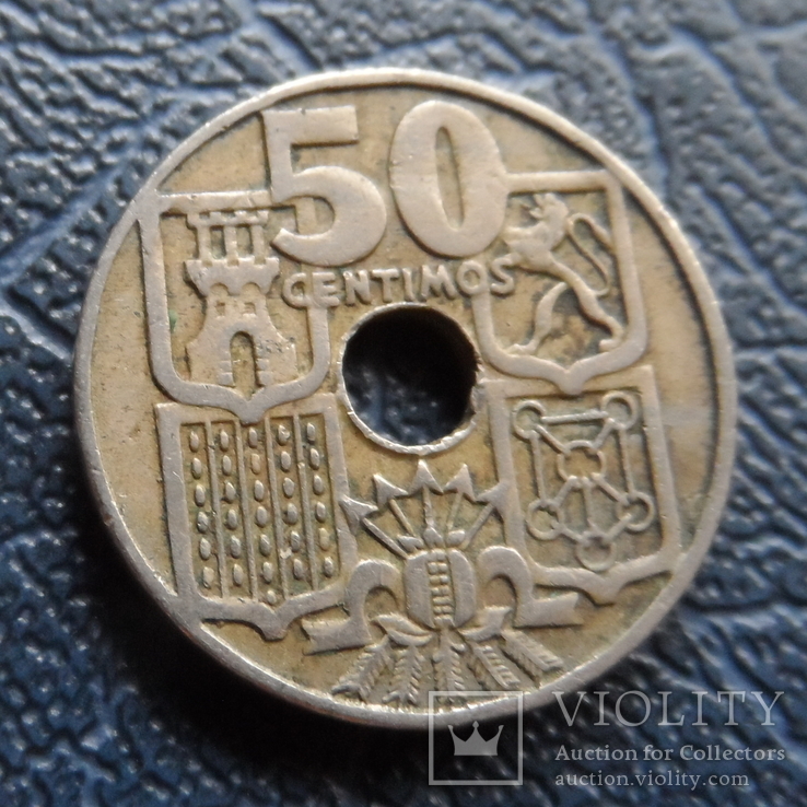 50 сантим 1949  Испания   ($5.1.16)~