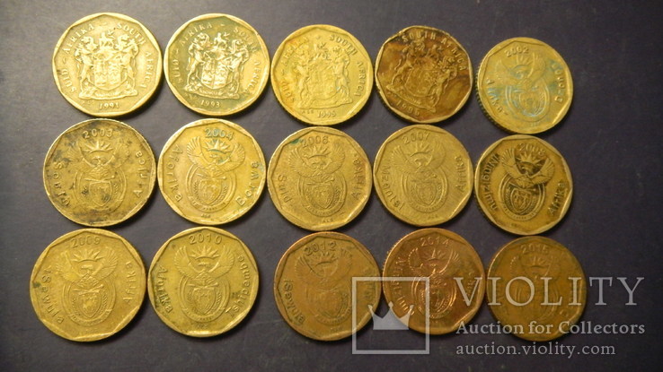 10 центів Південна Африка (порічниця) 15шт, всі різні, фото №2