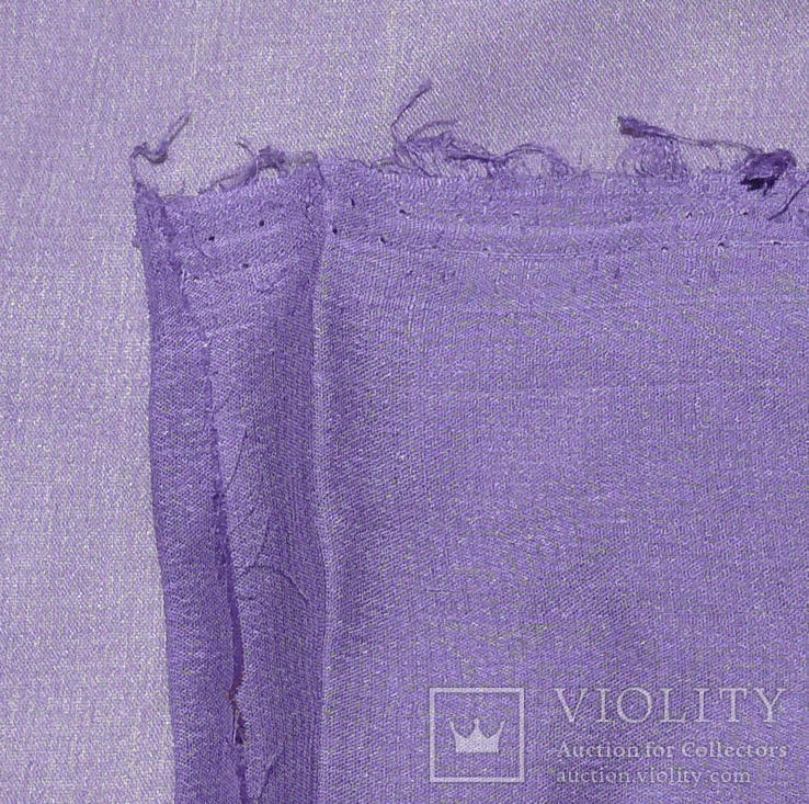Сиреневый Фиолетовый Креп Шифон из СССР. Отрез 3.5 м. 100% Чистый Шелк, фото №5