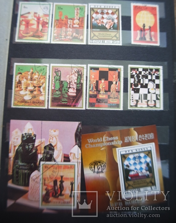 Подборка почтовых марок "Шахматы" 153шт +13 блоков, фото №2