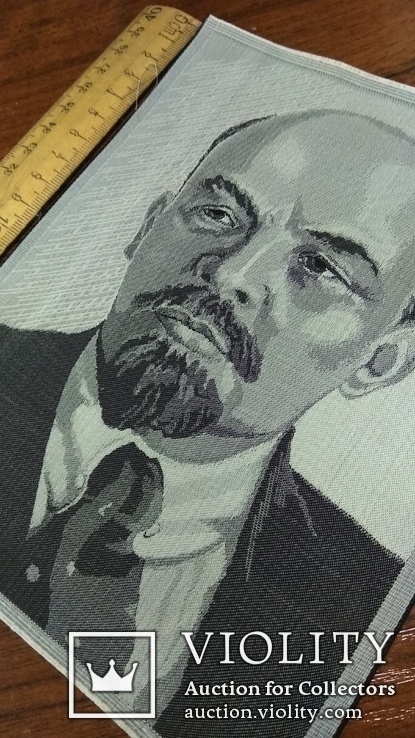 Шелковый портрет 50 е годы Ленин, фото №3