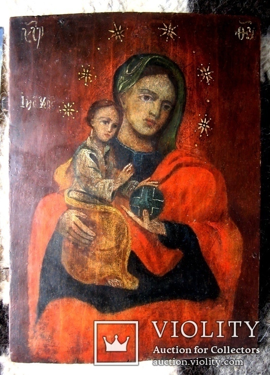 Старовинна ікона Богородиці 28 х 40 см., фото №2