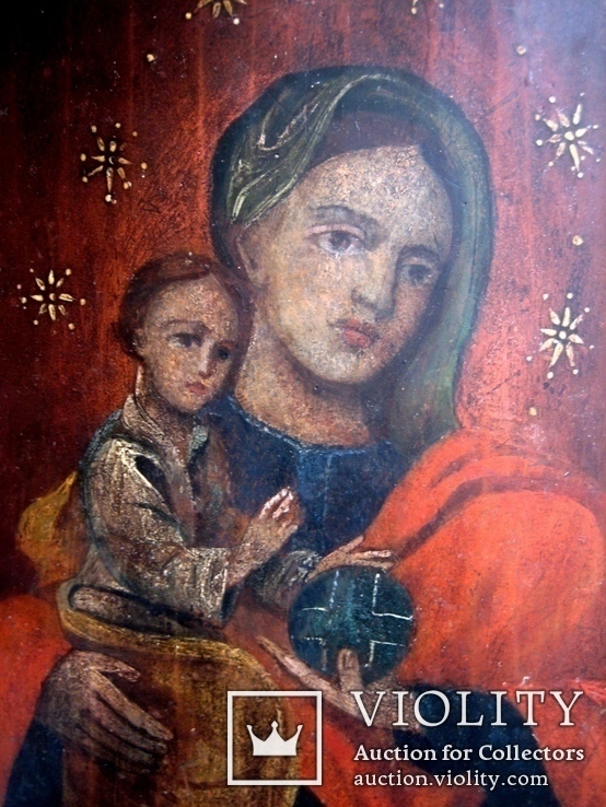 Старовинна ікона Богородиці 28 х 40 см., фото №4