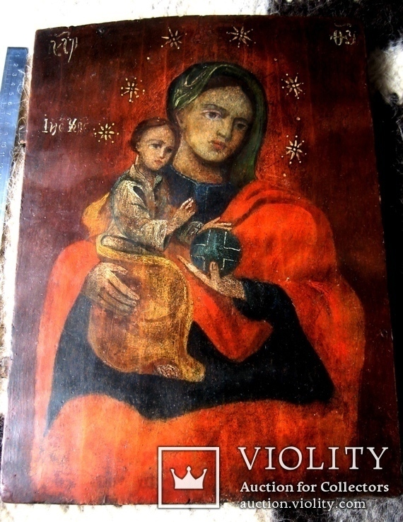 Старовинна ікона Богородиці 28 х 40 см., фото №9