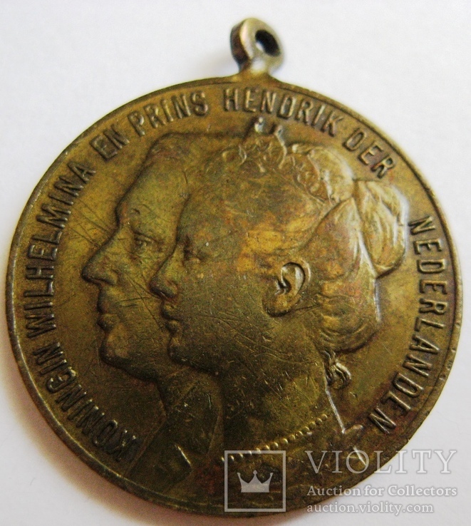 Нидерланды, медаль 30 апреля 1909 "День рожденья королевы Юлианы", фото №2