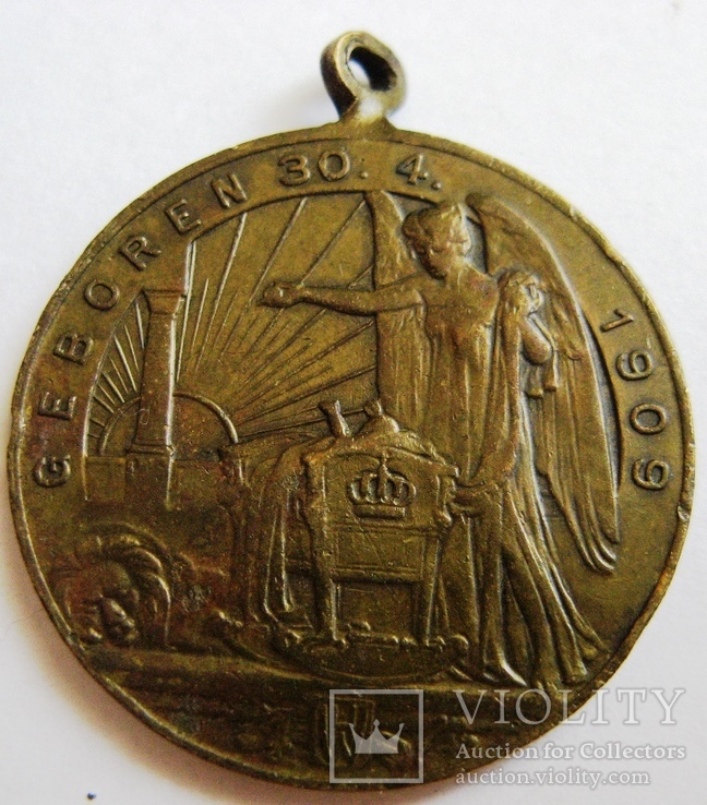 Нидерланды, медаль 30 апреля 1909 "День рожденья королевы Юлианы", фото №3