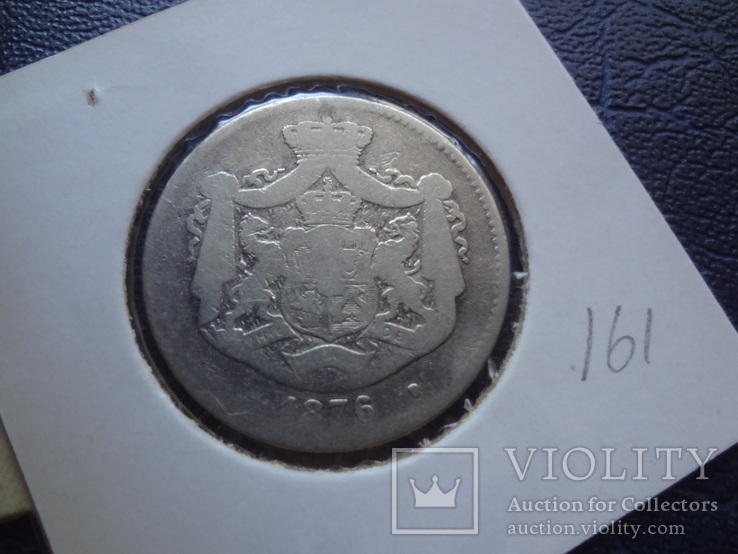 2 лея  1876  Румыния  серебро    Холдер 161~, фото №2