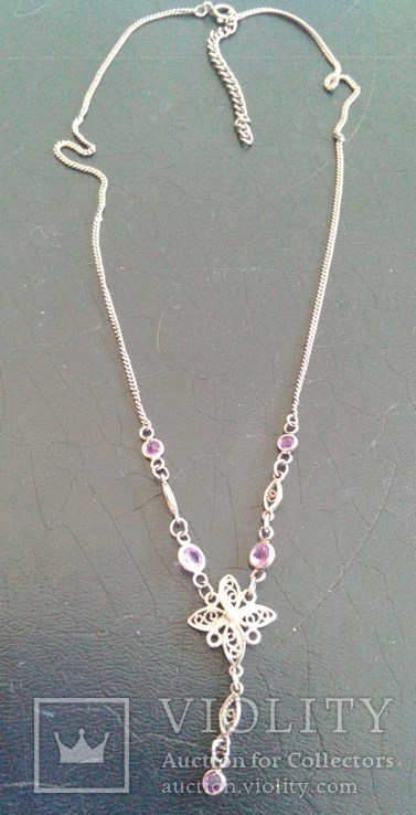 Ожерелье с фиолетовыми камнями, фото №3