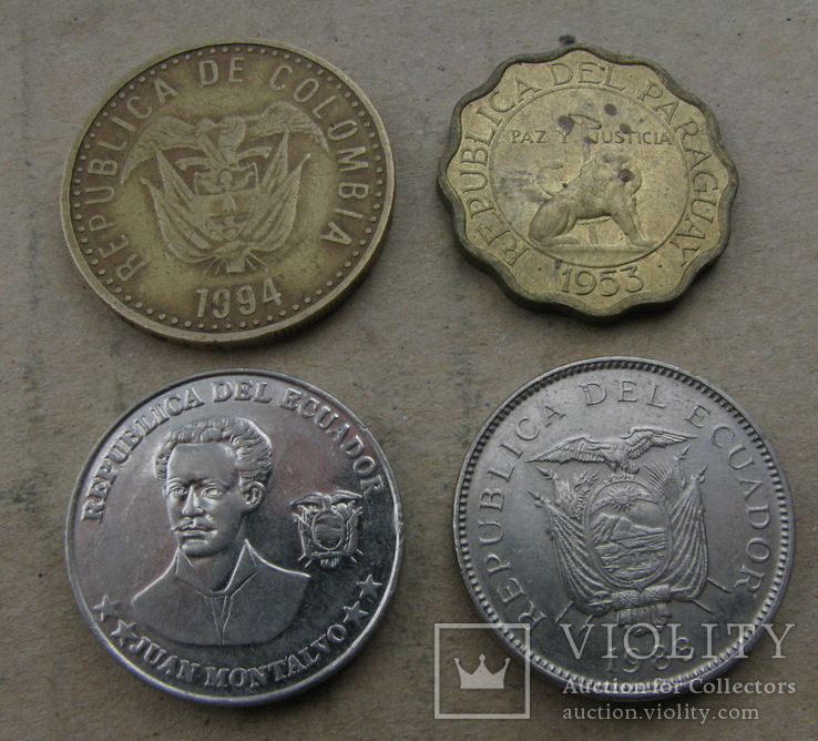 Монеты Южной Америки ( Парагвай, Эквадор, Колумбия), фото №5