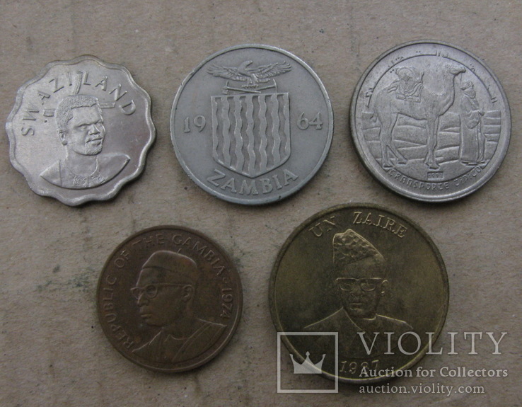 Подборка монет Африки ( Свазиленд, Заир, Замбия, Гамбия, Арабская Сахара), фото №3