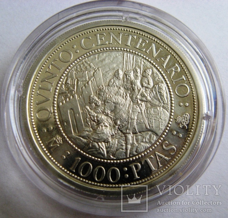 Испания, VIP-set PROOF *5 серебряных монет 100-2000 песет 1989, фото №7