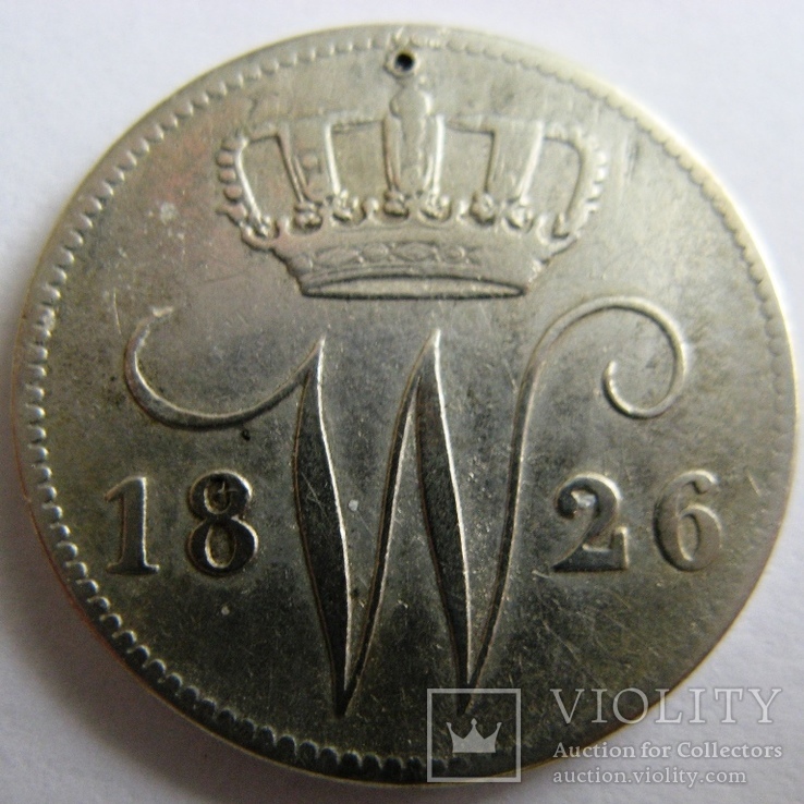 Нидерланды, 25 серебряных центов 1826 "WILLIAM I", фото №2