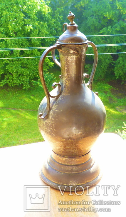 Антикварный арабский кувшин - ваза - МЕДЬ - Германия - 64 см - 4,3 кг - клеймо, фото №3