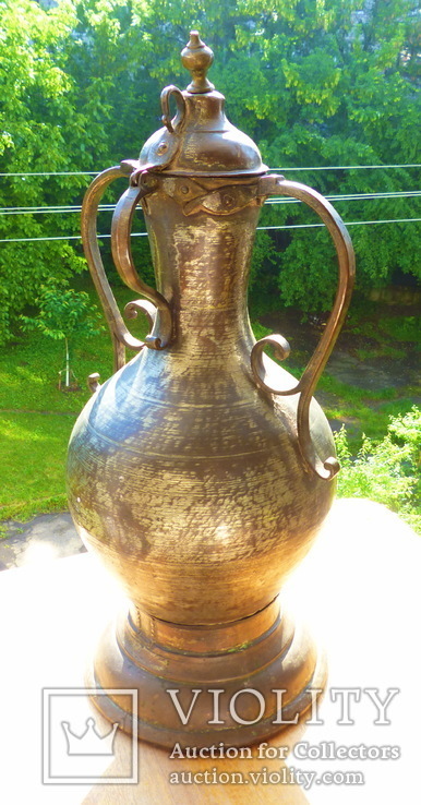 Антикварный арабский кувшин - ваза - МЕДЬ - Германия - 64 см - 4,3 кг - клеймо, фото №5