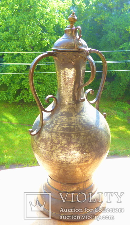 Антикварный арабский кувшин - ваза - МЕДЬ - Германия - 64 см - 4,3 кг - клеймо, фото №11