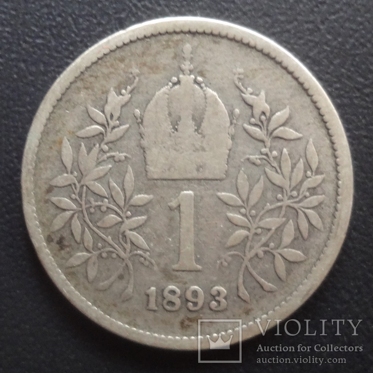1 крейцер 1893  Австро-Венгрия  серебро   ($5.2.44)~, фото №2