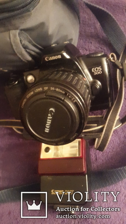 Фотоаппарат Саnon EOS 500 с вспышкой в родном кофре с инструкцией, фото №6