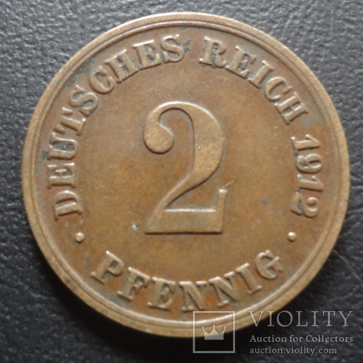 2 пфеннига  1912  D  Германия    ($5.3.13)~, фото №2