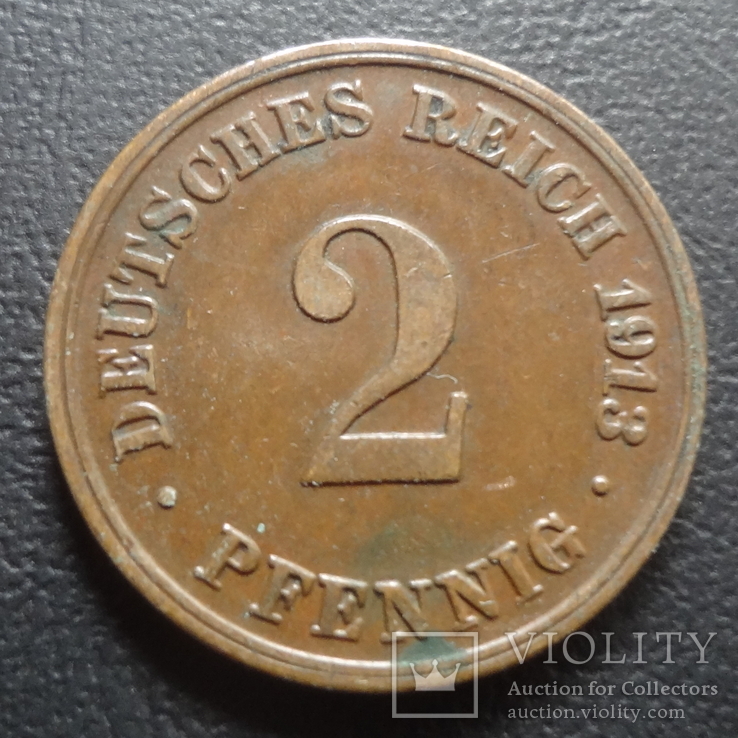 2 пфеннига  1913  D    Германия    ($5.3.17)~, фото №2