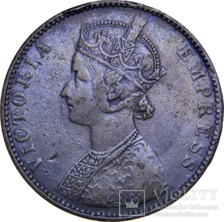 Индия 1 рупия 1900 года, фото №3