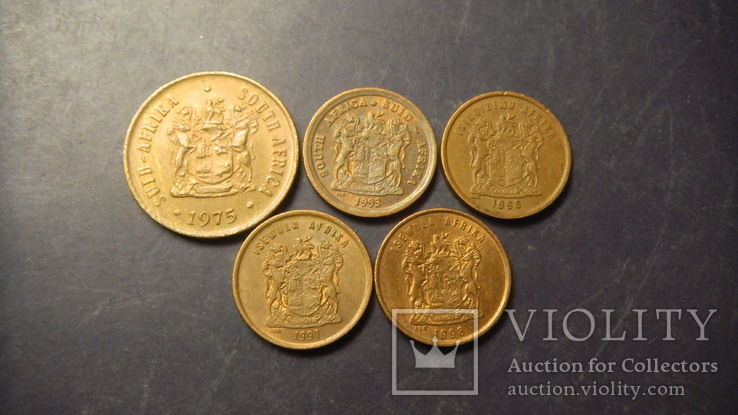 1 цент Південна Африка (порічниця), 5шт, всі різні, фото №3