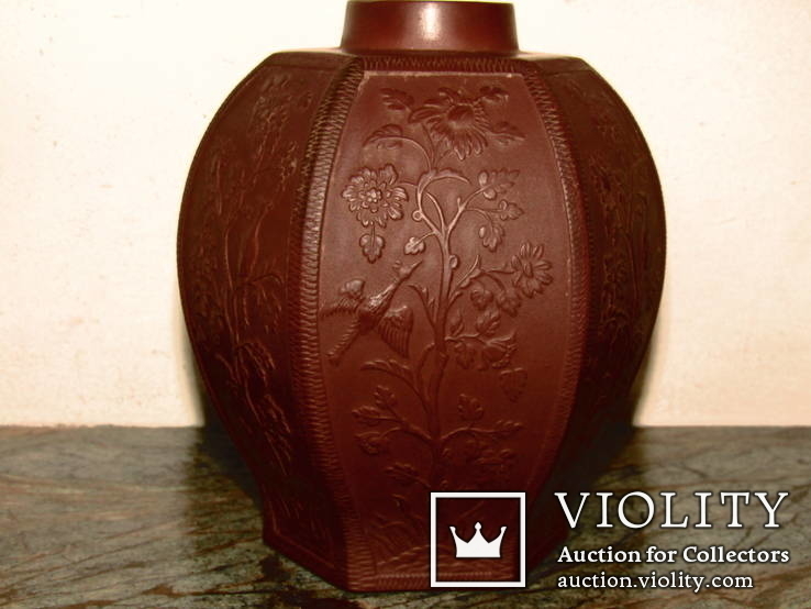 Чайница 1700 -1800 г.г. Мейсен A Meissen red Boettger stoneware hexagonal tea caddy, фото №2