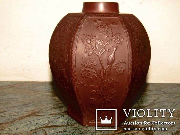 Чайница 1700 -1800 г.г. Мейсен A Meissen red Boettger stoneware hexagonal tea caddy, фото №3