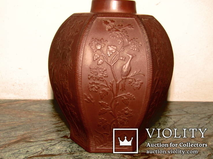 Чайница 1700 -1800 г.г. Мейсен A Meissen red Boettger stoneware hexagonal tea caddy, фото №5