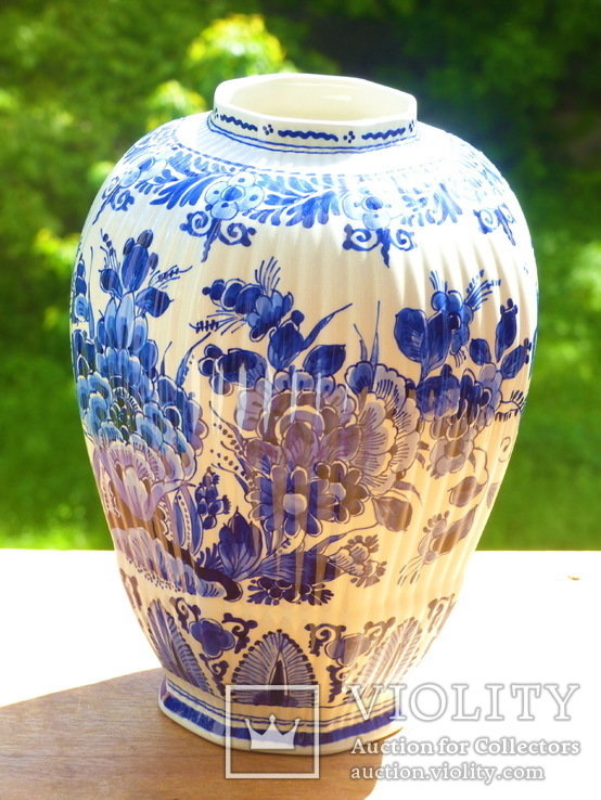 Ваза голландия - Antique 1907 De Porceleyne Fles Royal Delft Vase, фото №2