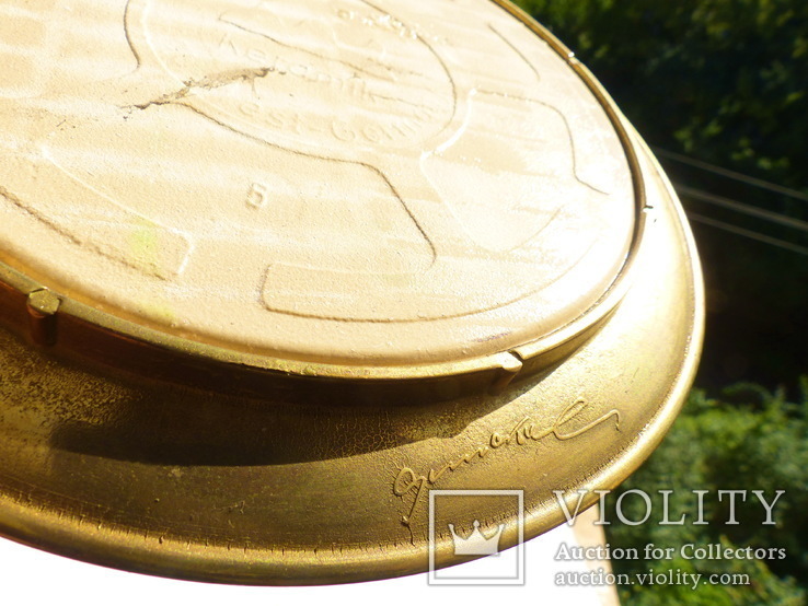 Тарелка коллекционная настенная = Германия - в бронзовой раме - дикая утка, фото №5