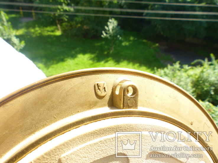 Тарелка коллекционная настенная = Германия - в бронзовой раме -2 птички, фото №5