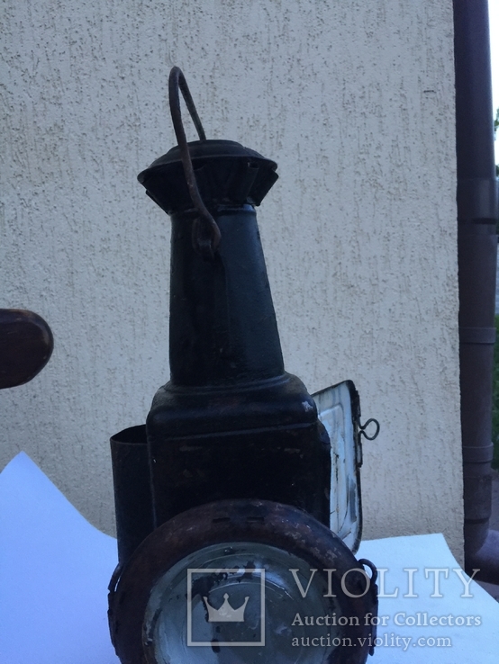 Фонарь железнодорожный лампа большая старинная массивная, фото №4