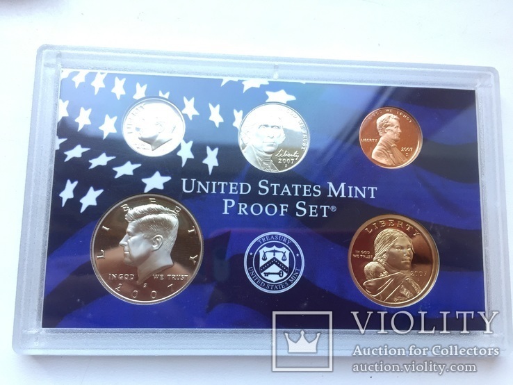 Годовой набор 2007 року 5 монет США Пруф, фото №6