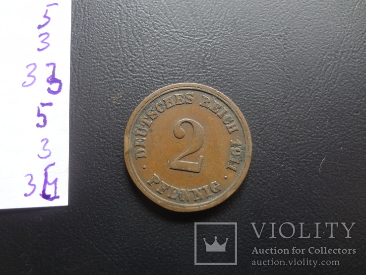2 пфеннига 1911 F  Германия    ($5.3.36)~, фото №4