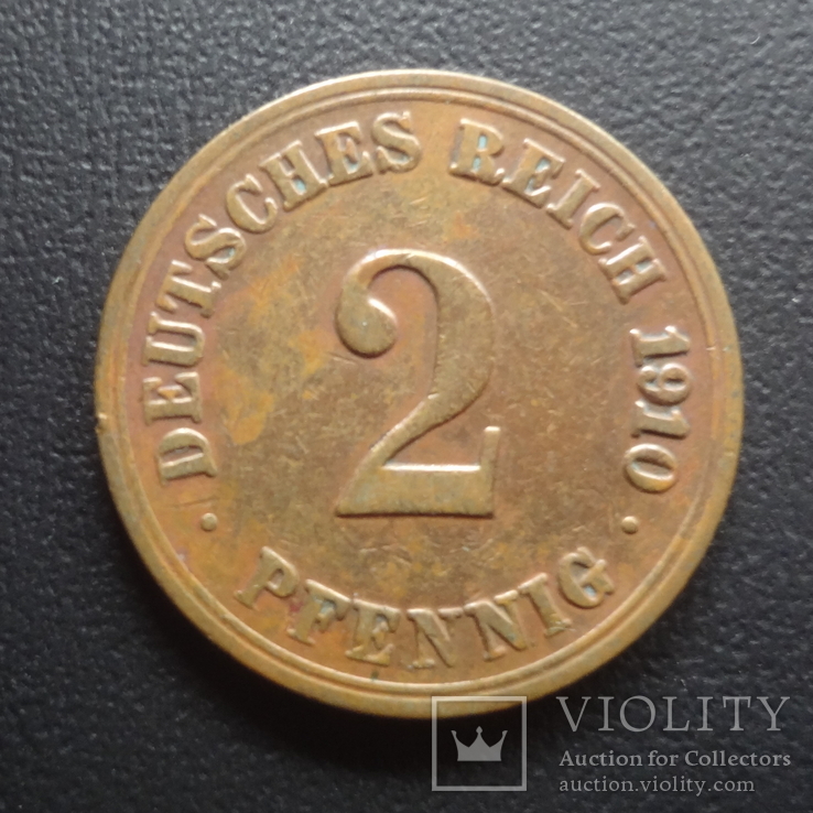 2 пфеннига 1910  Германия    ($5.3.34)~, фото №2